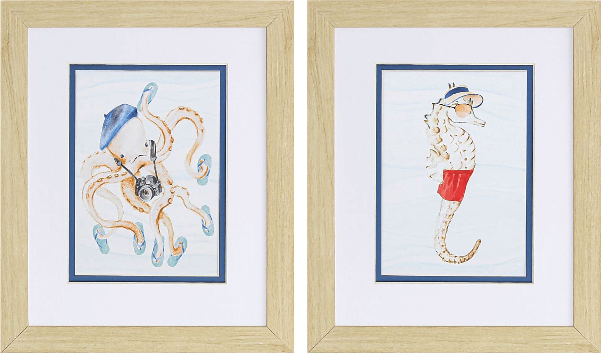 Under Water Blue Artwork, Set of 2 - Image 1