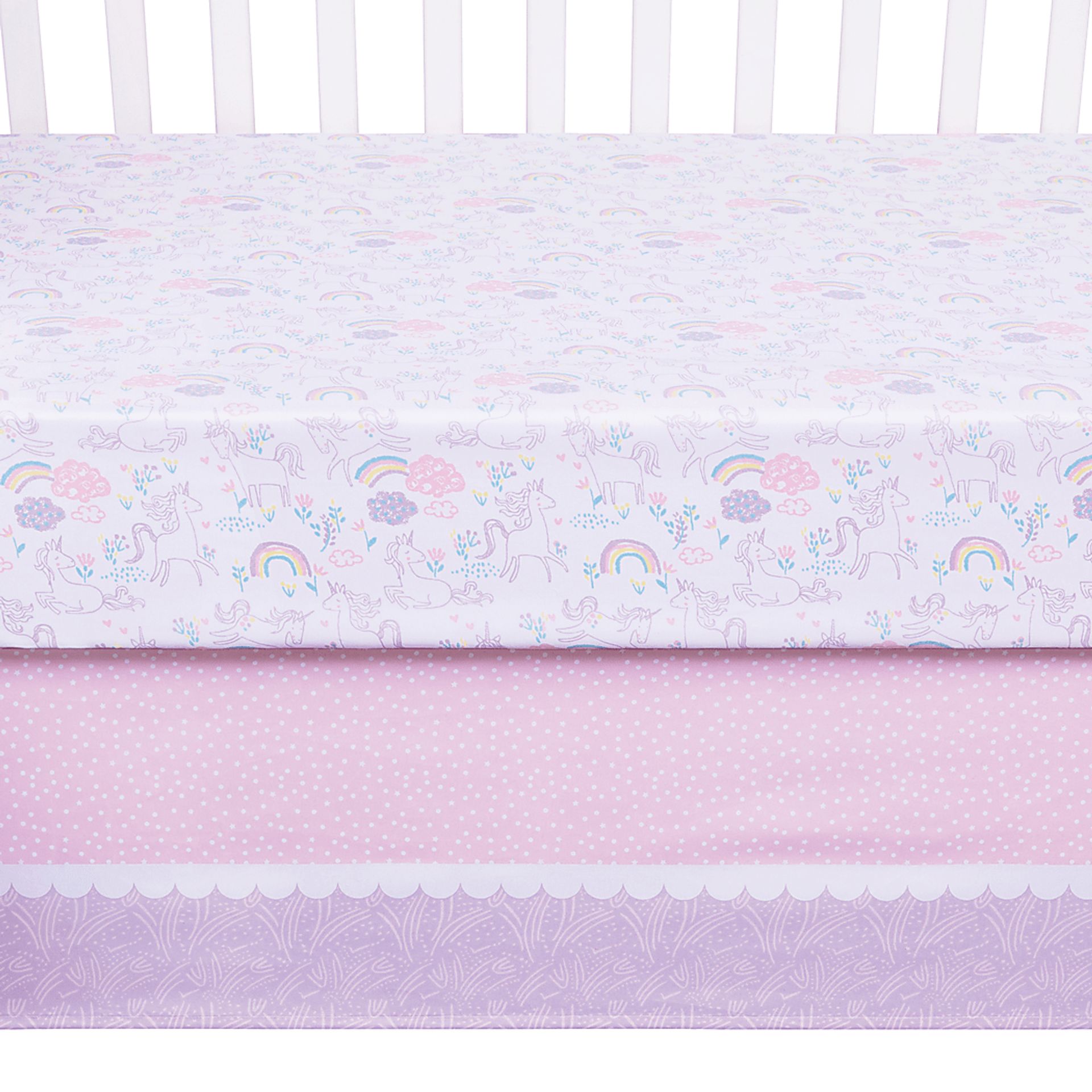 Unicorn Land White 4 Pc Baby Bedding Set - Image 10