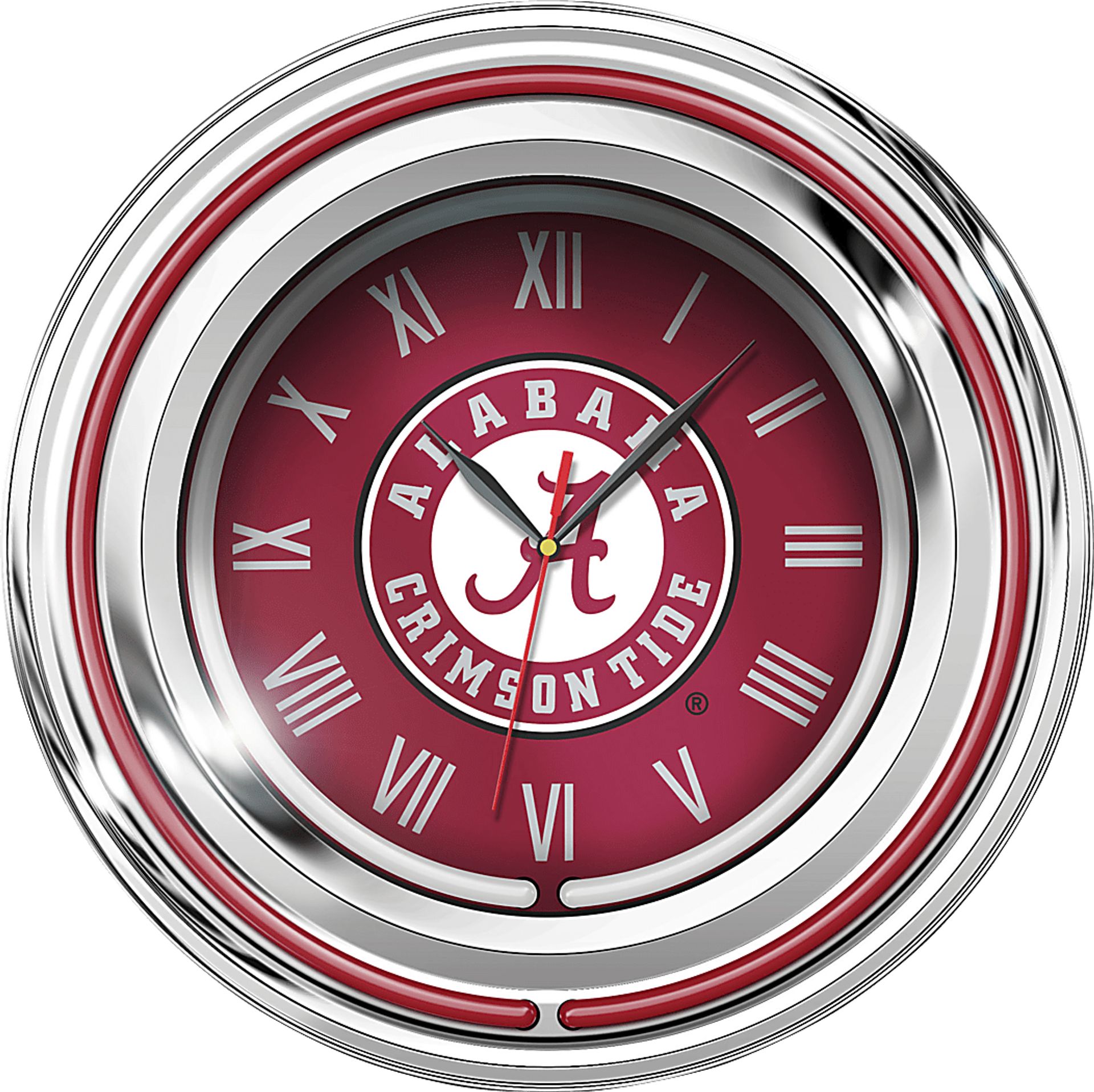 University of Alabama Red Neon Wall Clock - Image 1