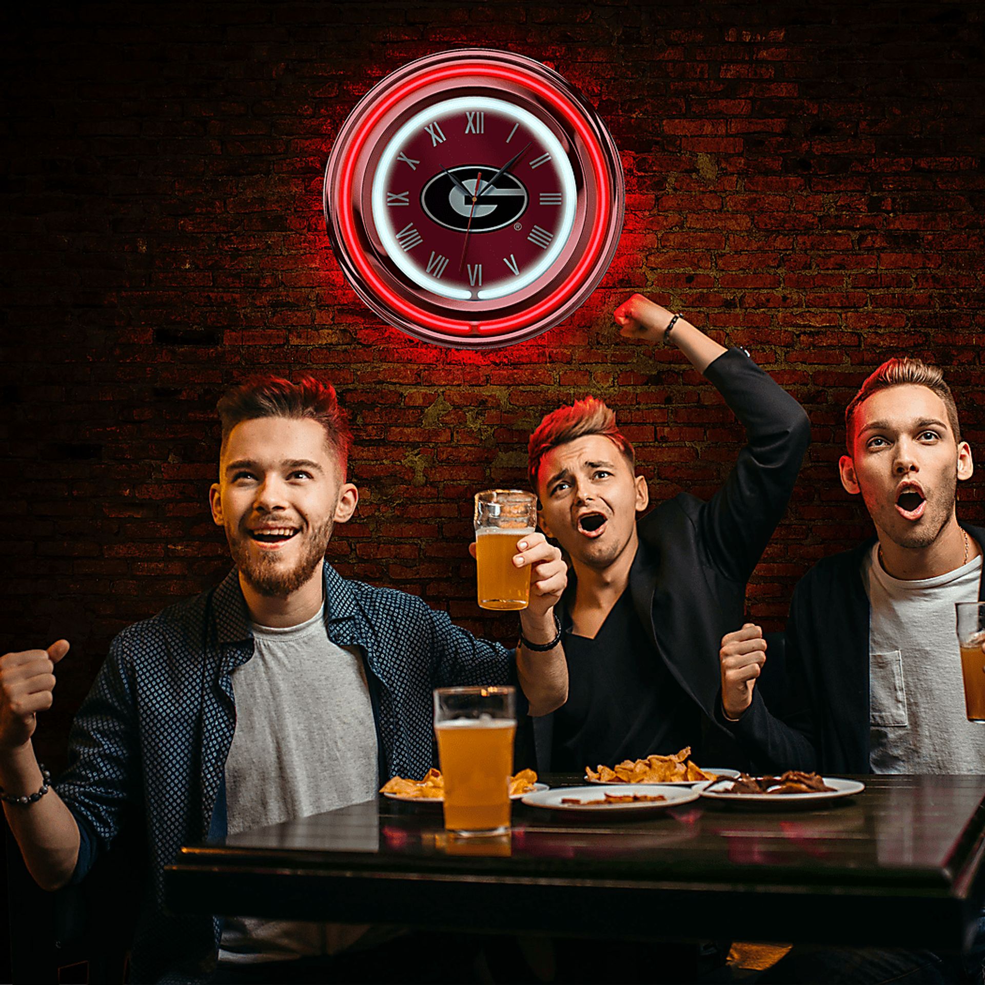 University of Georgia Red Neon Wall Clock - Image 5