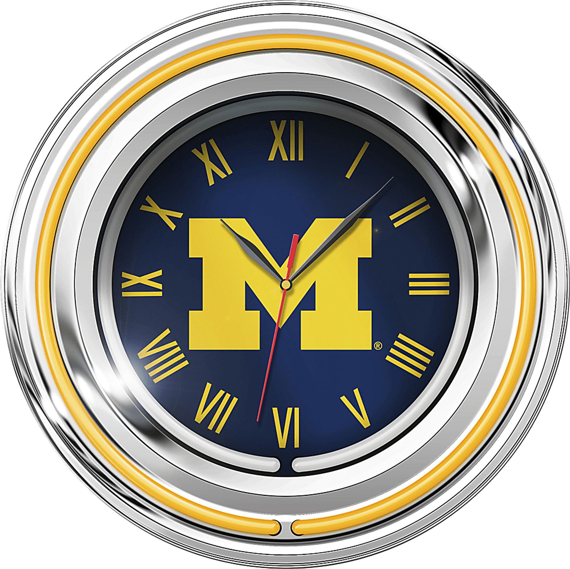 University of Michigan Yellow Neon Wall Clock - Image 1