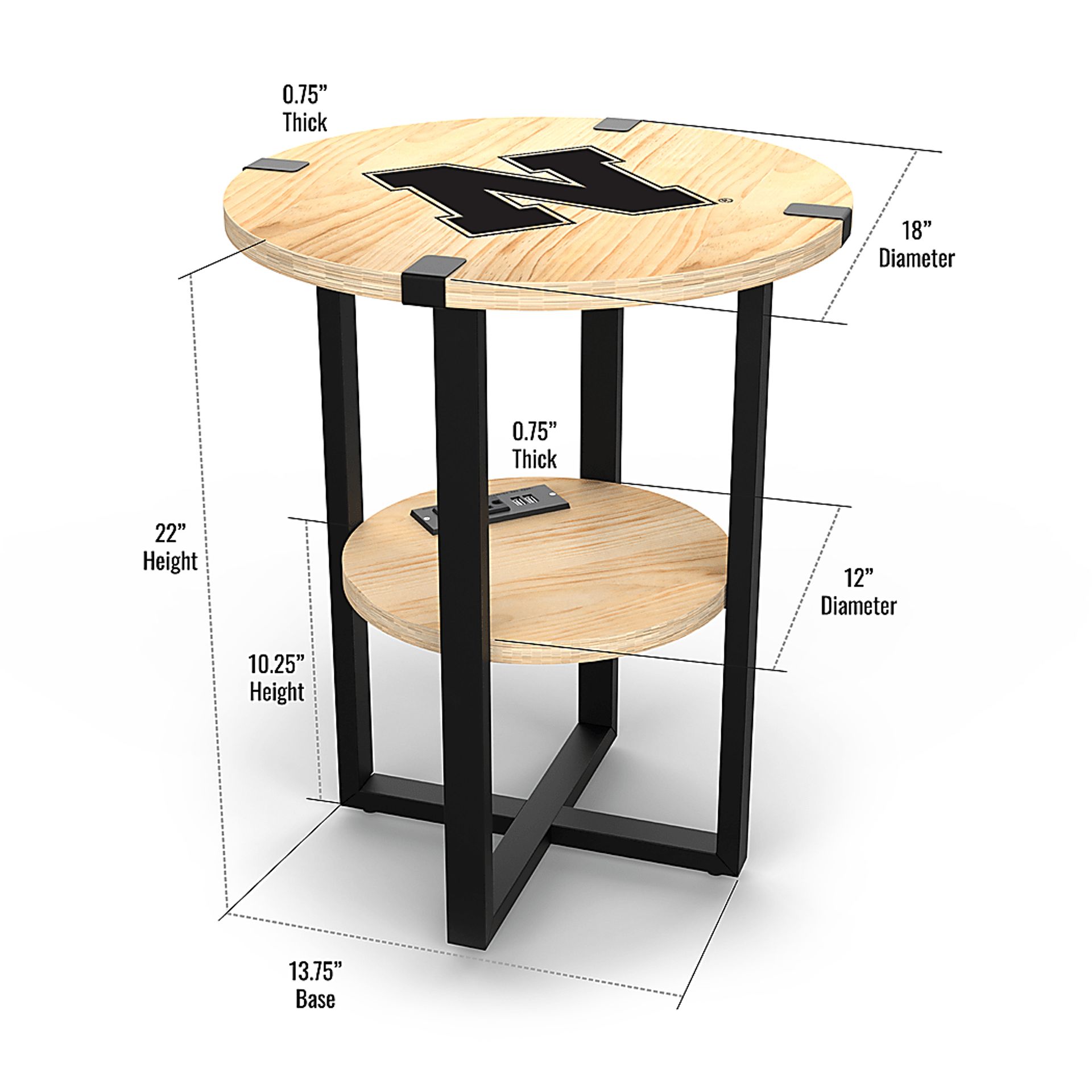 University of Nebraska Side Table - Image 5