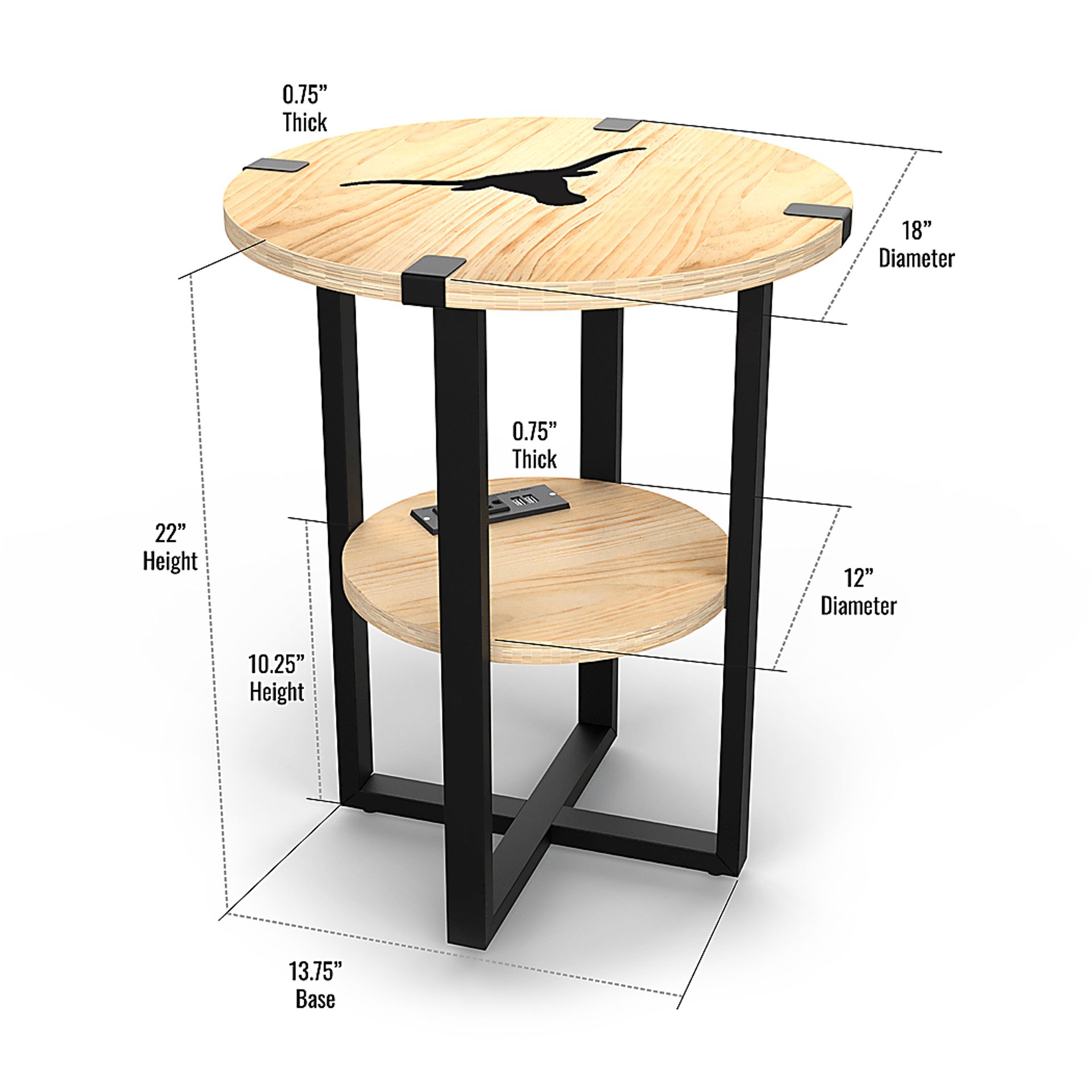 University of Texas Side Table - Image 5