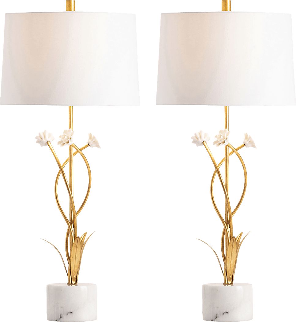 Upland Avenue Gold Table Lamps, Set of 2