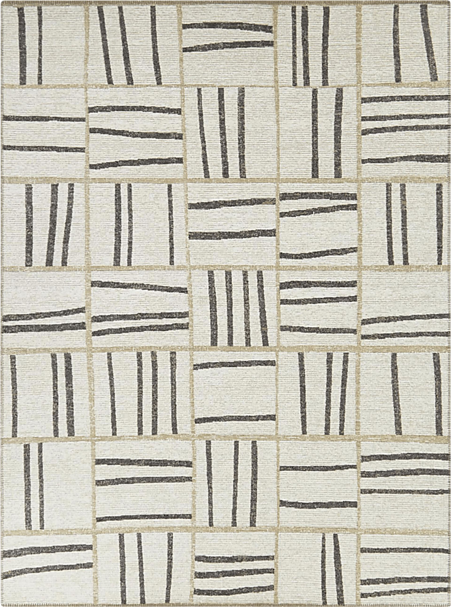 Uppas Cream 5'3 x 7' Area Rug - Image 1