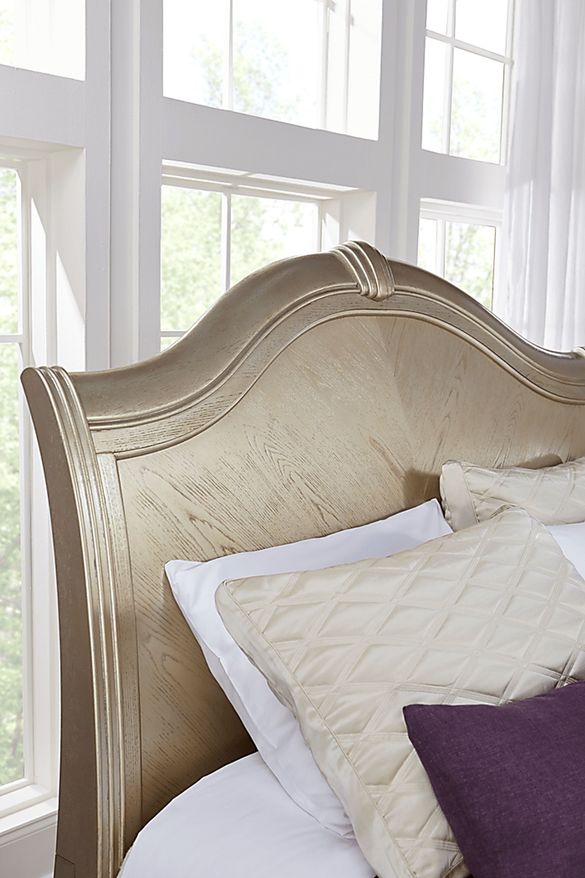 Upper Darby Silver 3 Pc Queen Sleigh Bed - Image 2