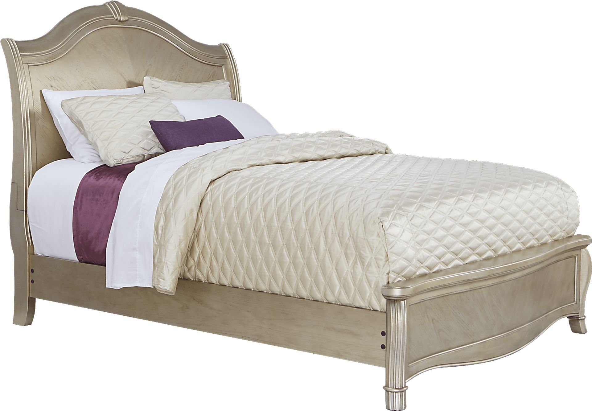 Upper Darby Silver 3 Pc Queen Sleigh Bed - Image 1