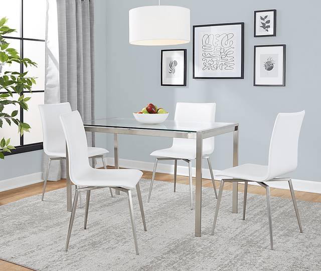 Upsall I White 5pc Dining Set - Thumbnail - Image 2