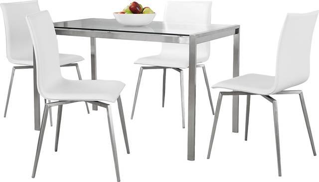 Upsall I White 5pc Dining Set - Thumbnail - Image 1