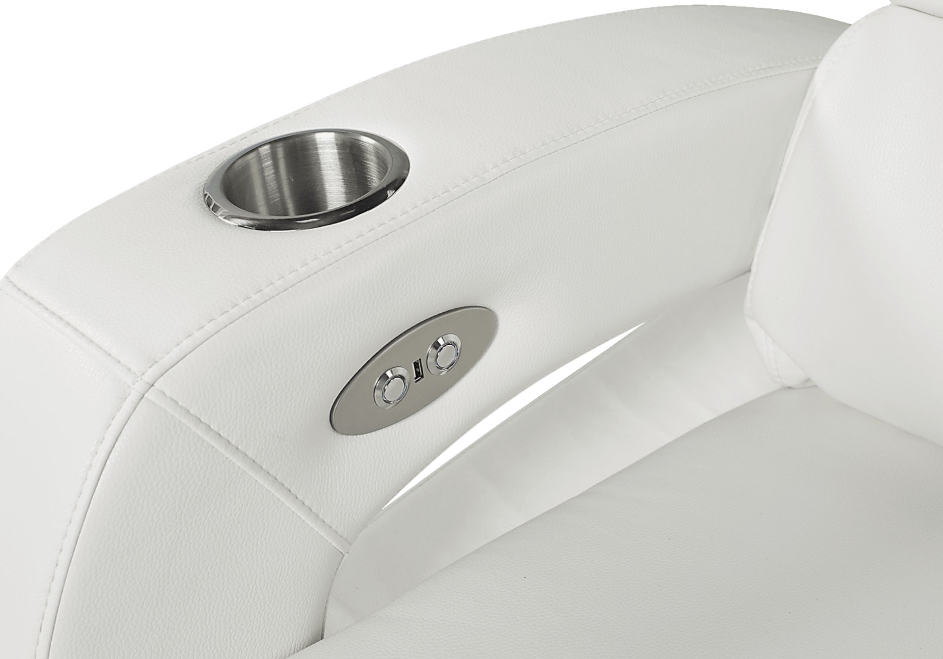 Uptown Loft Solid White Power Recliner - Image 3