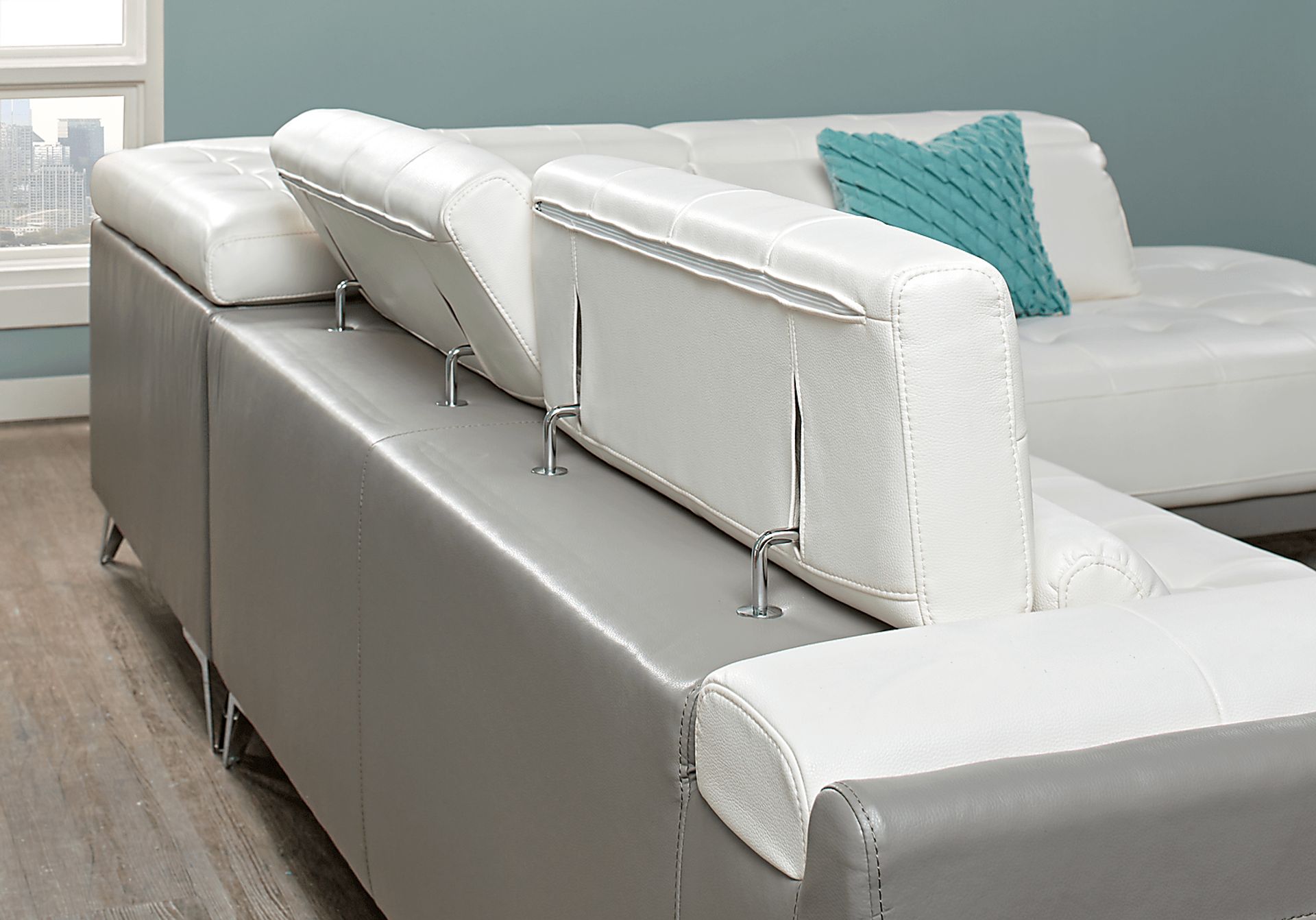 Uptown Loft White 2 Pc Sectional - Image 4