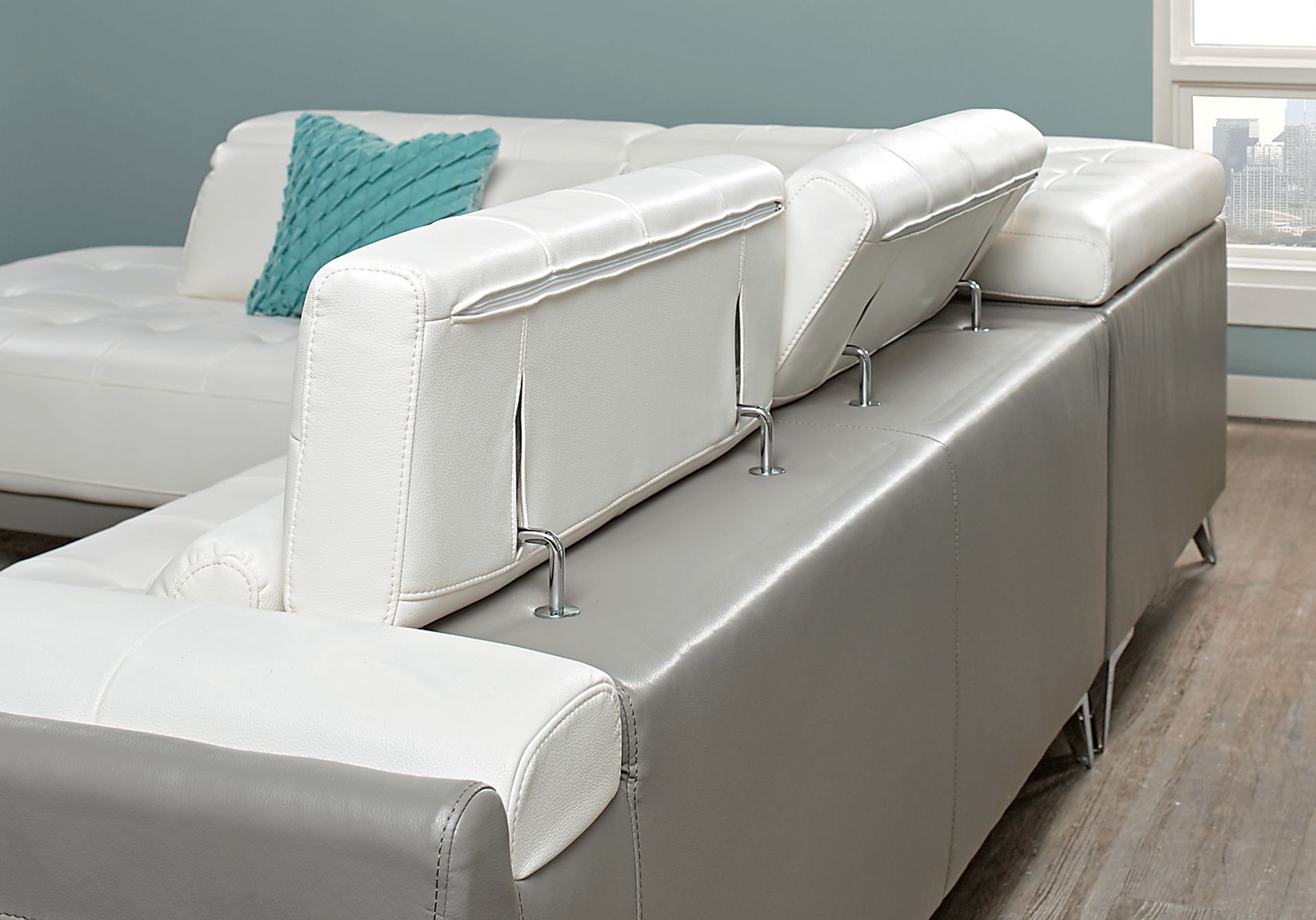 Uptown Loft White 2 Pc Sectional - Image 4