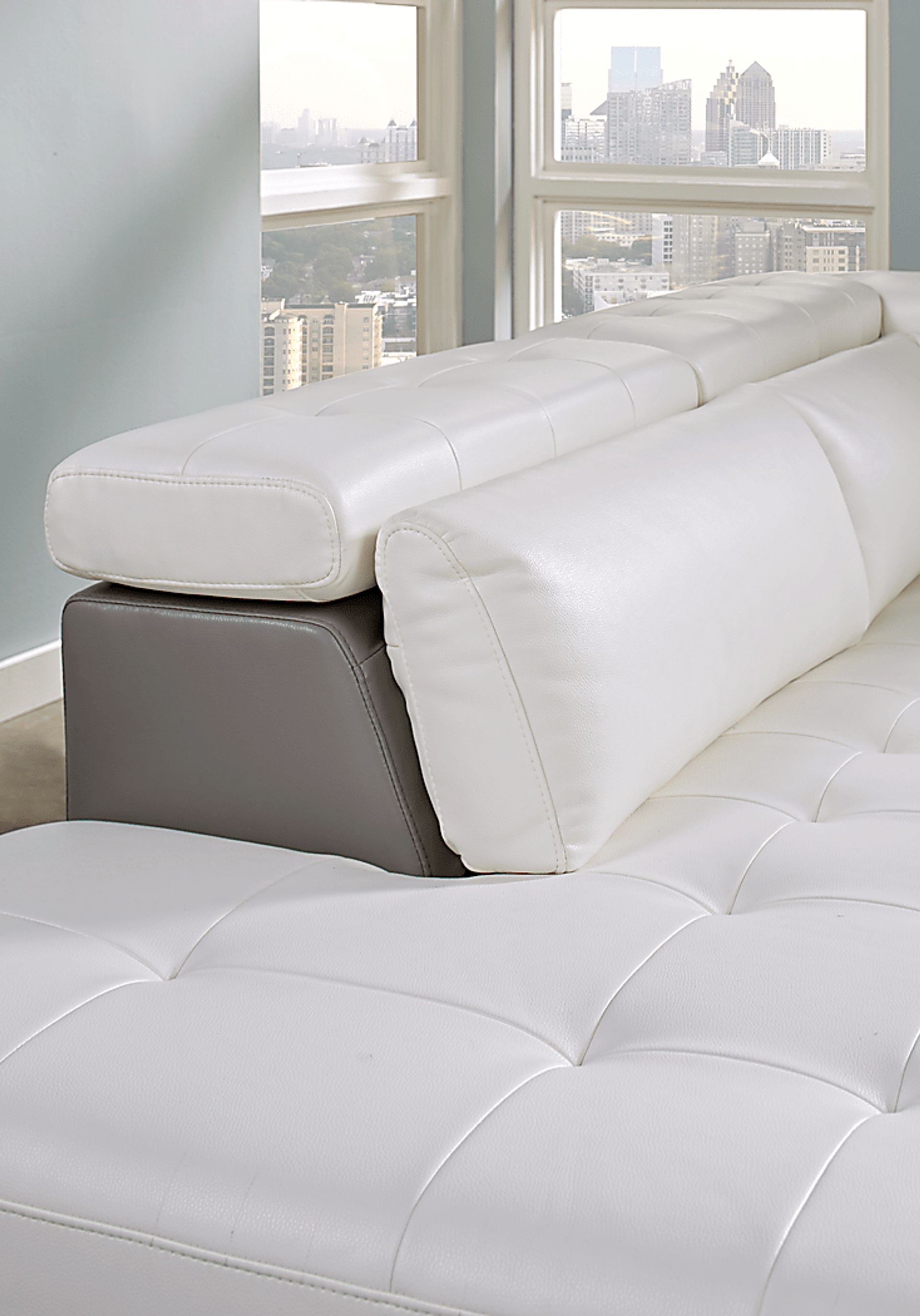 Uptown Loft White 2 Pc Sectional - Image 5