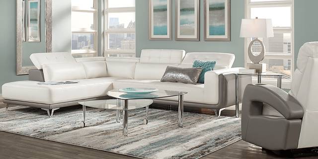 Uptown Loft White 2 Pc Sectional - Thumbnail - Image 2