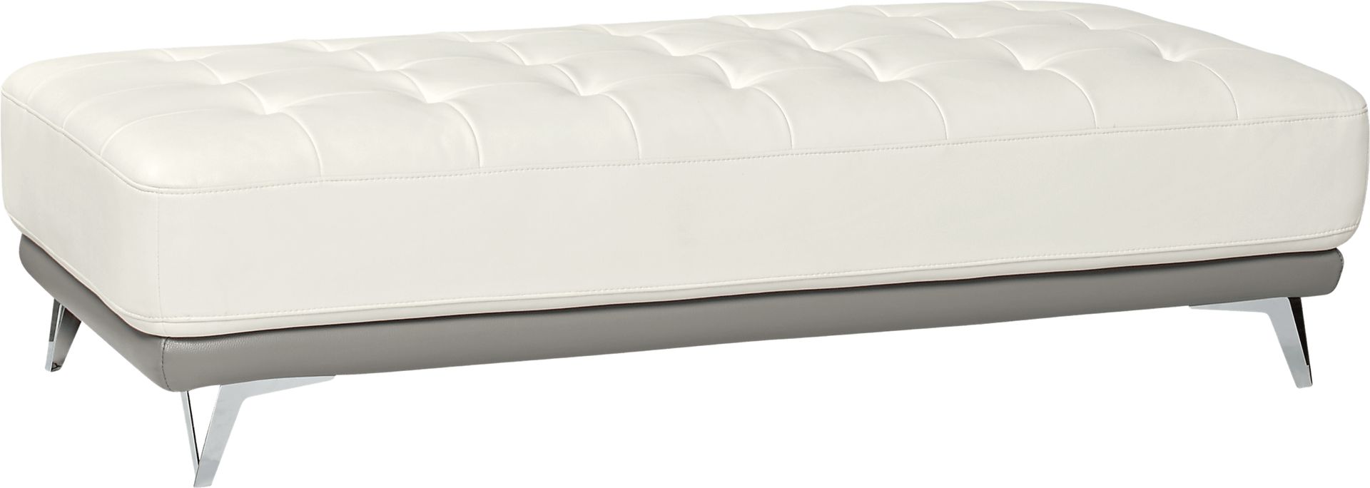 Uptown Loft White Cocktail Ottoman - Image 1