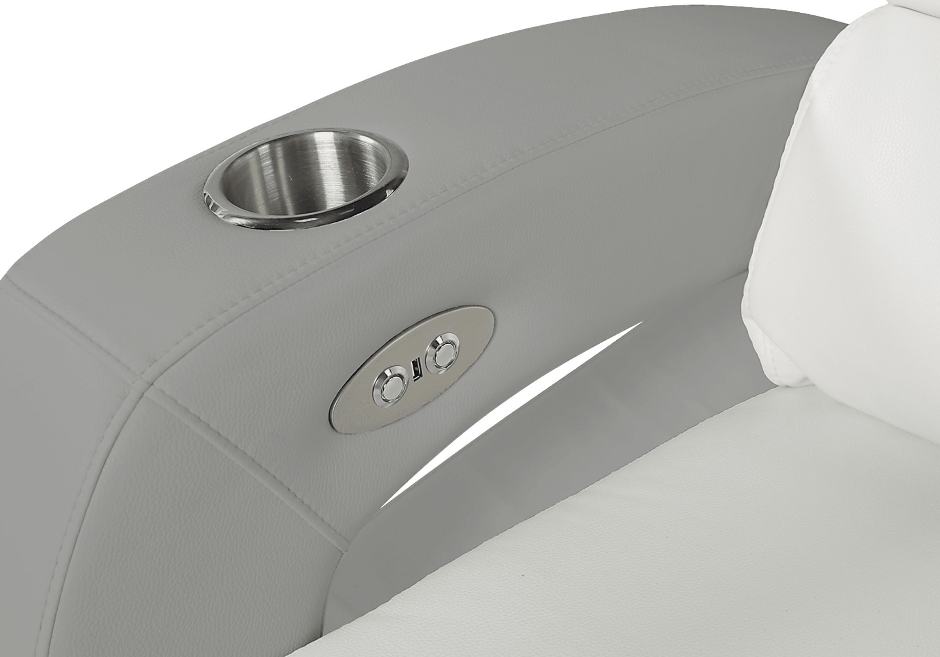 Uptown Loft White Power Recliner - Image 3