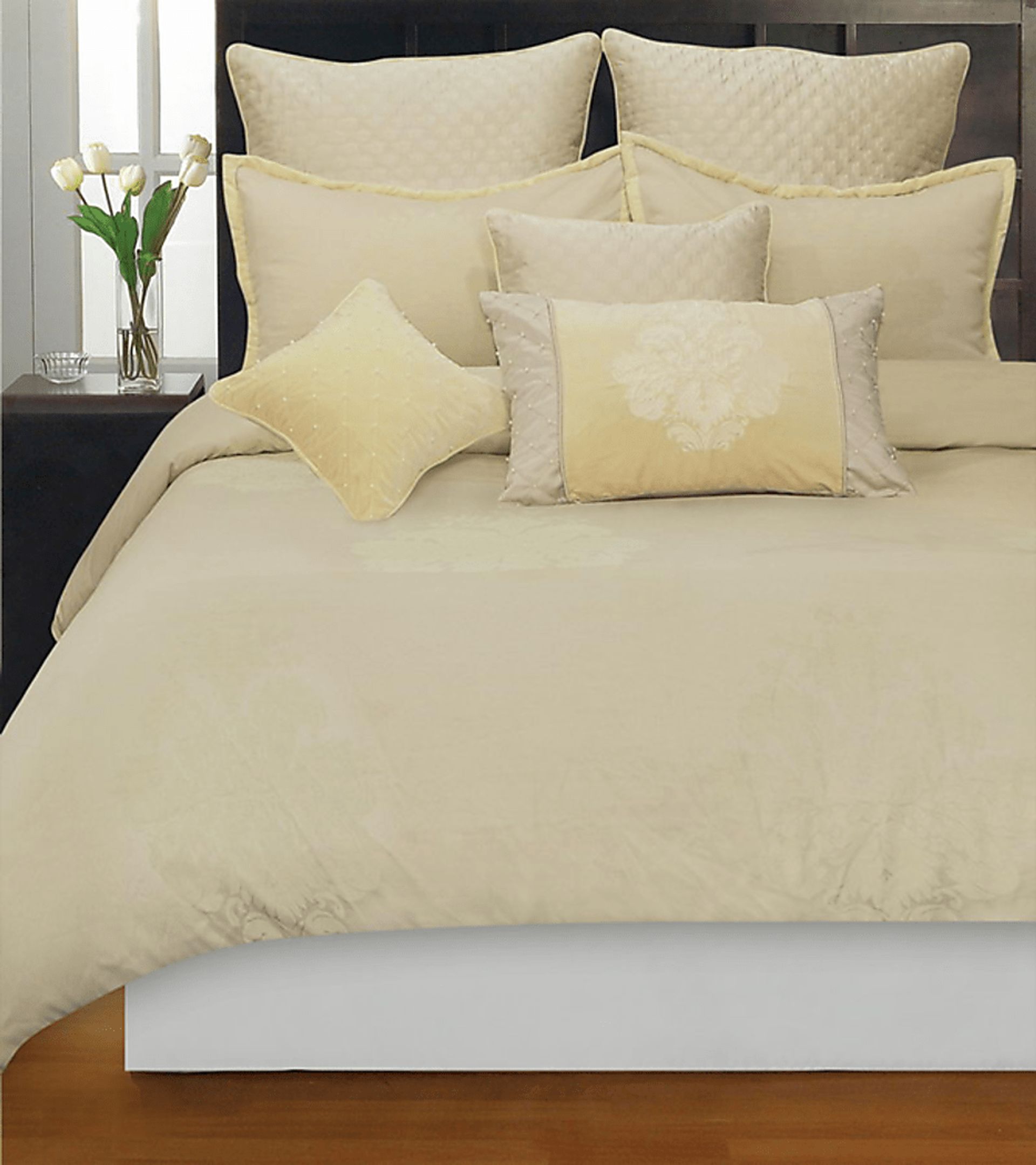 Urban Medallion Champagne 9 Pc Queen Linens Set - Image 1