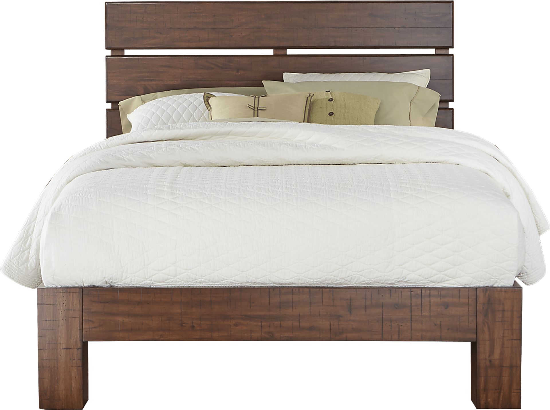 Urban Plains Brown 3 Pc King Slat Platform Bed - Image 1