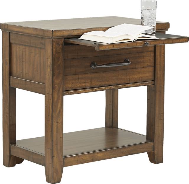 Urban Plains Brown Leg Nightstand - Thumbnail - Image 2