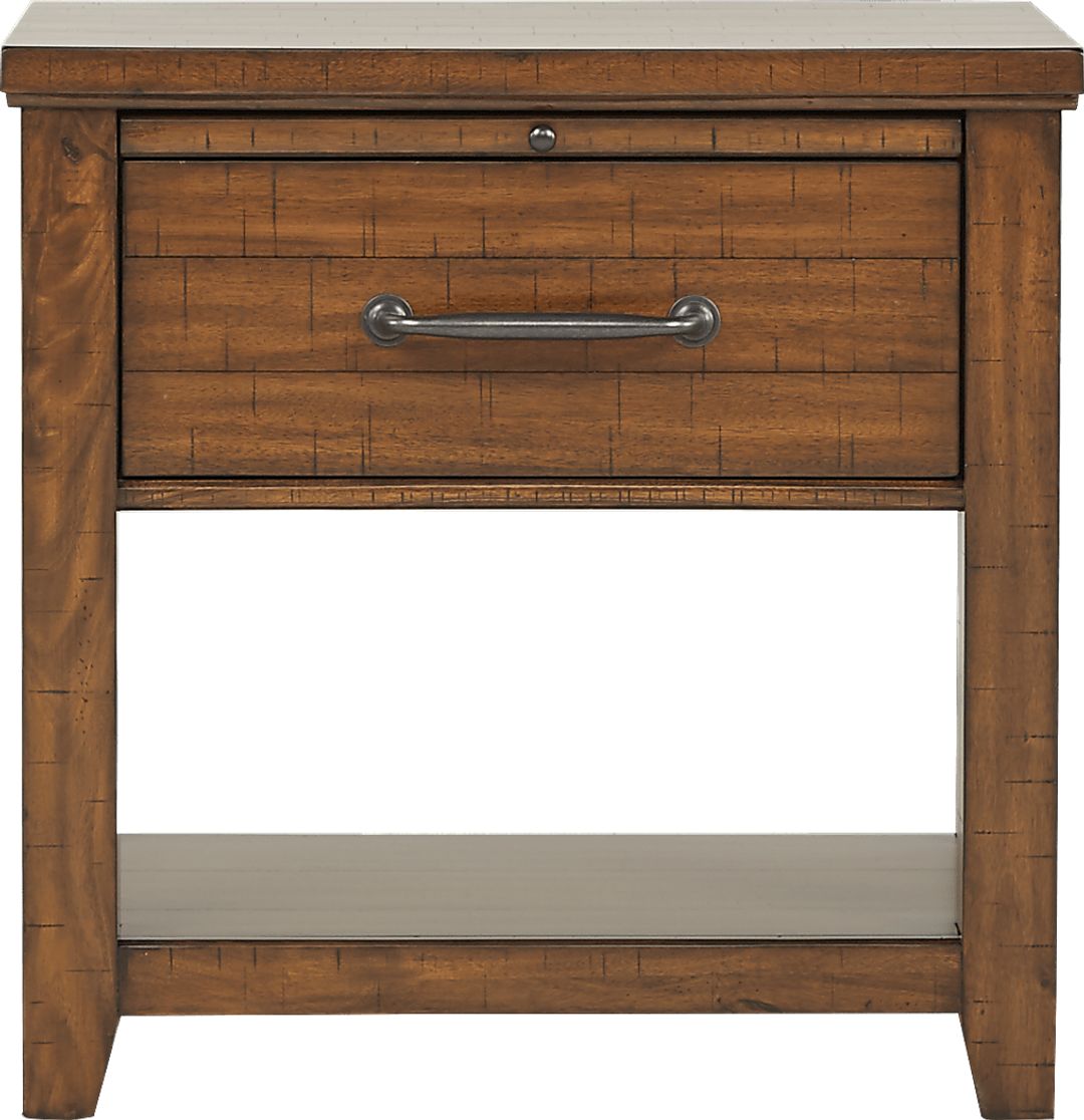 Urban Plains Brown Leg Nightstand