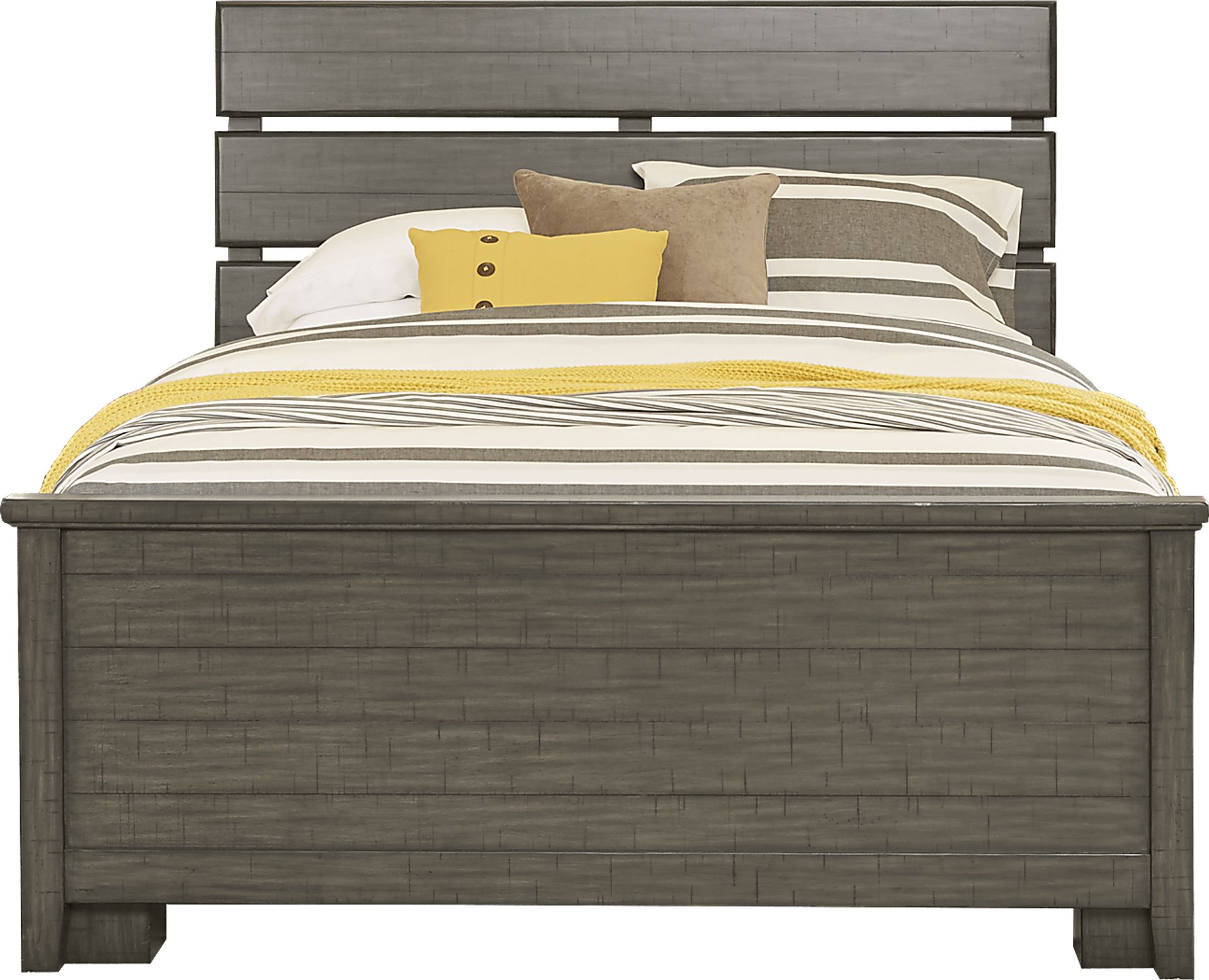 Urban Plains Gray 3 Pc Queen Slat Bed - Image 1