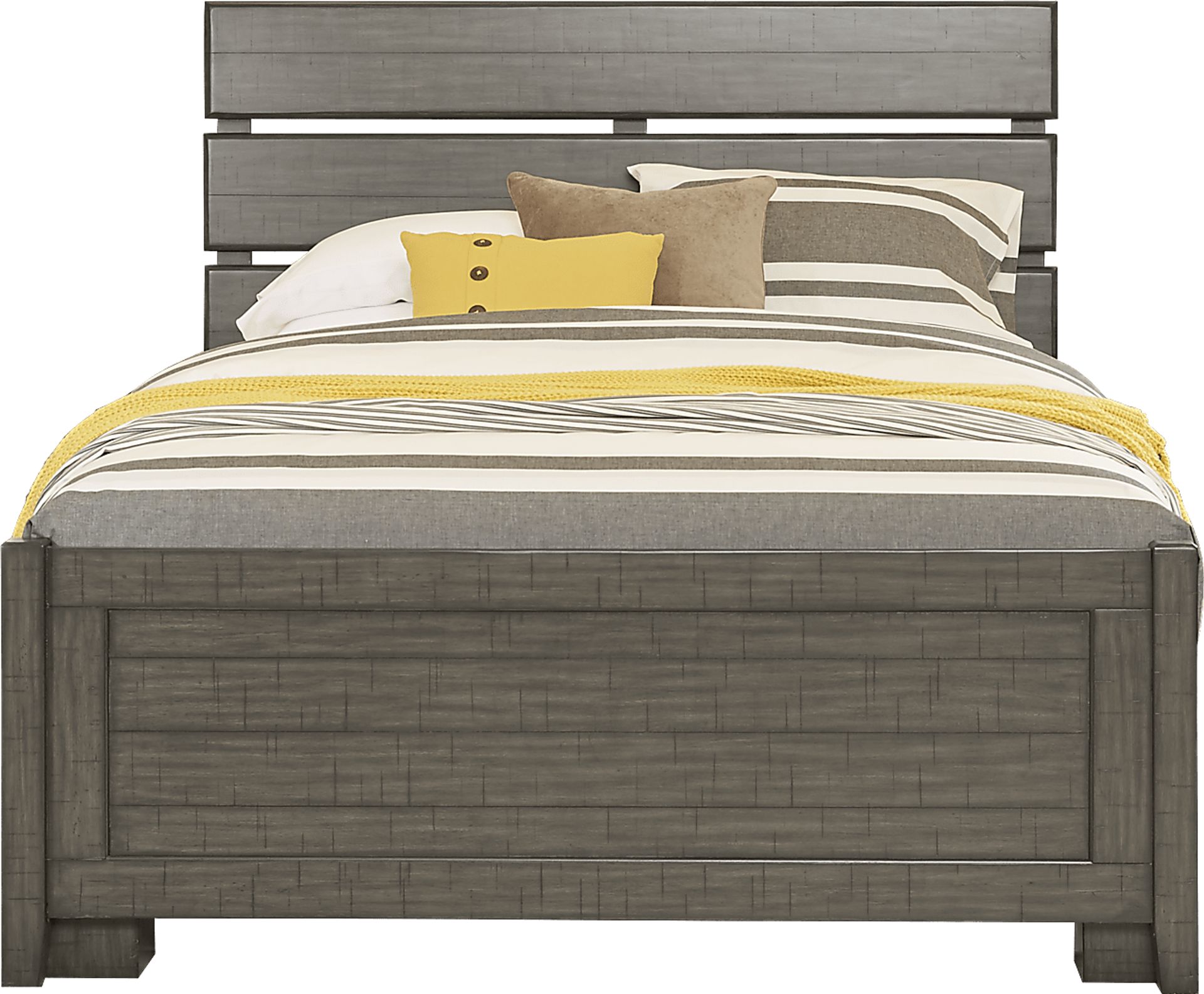 Urban Plains Gray 3 Pc Queen Slat Bed - Image 1