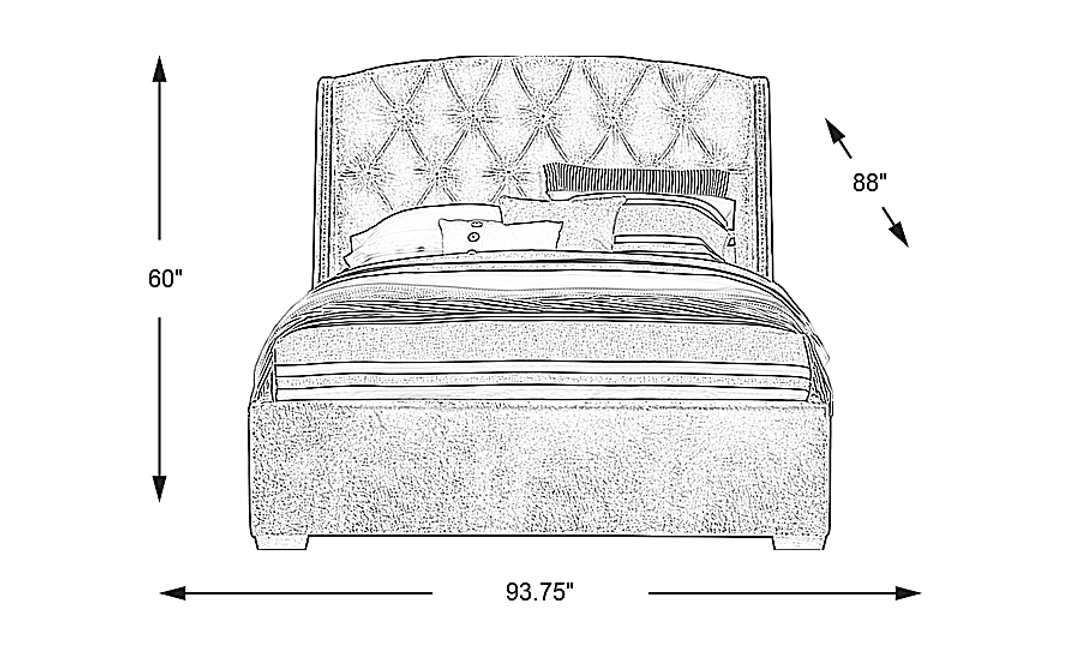 Urban Plains Gray 3 Pc  King Upholstered Bed