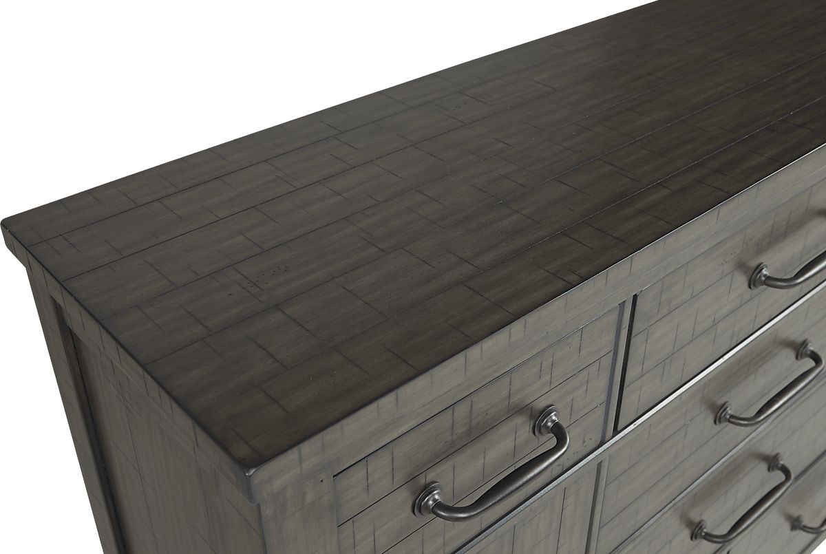 Urban Plains 7 Pc Gray King Bedroom Set With Dresser, Mirror, 3 Pc King