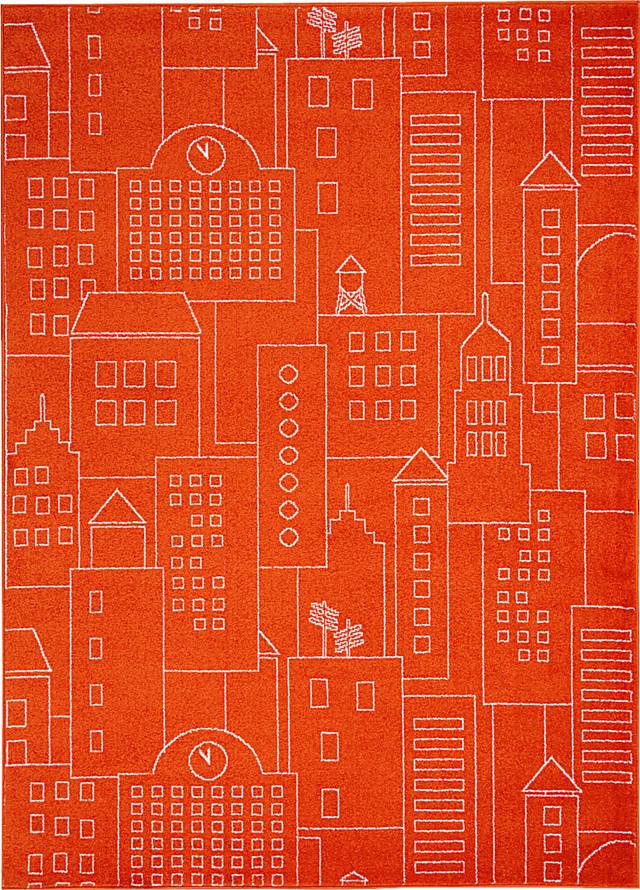 Kids Urban Vista Orange 4' x 6' Rug - Thumbnail - Image 1