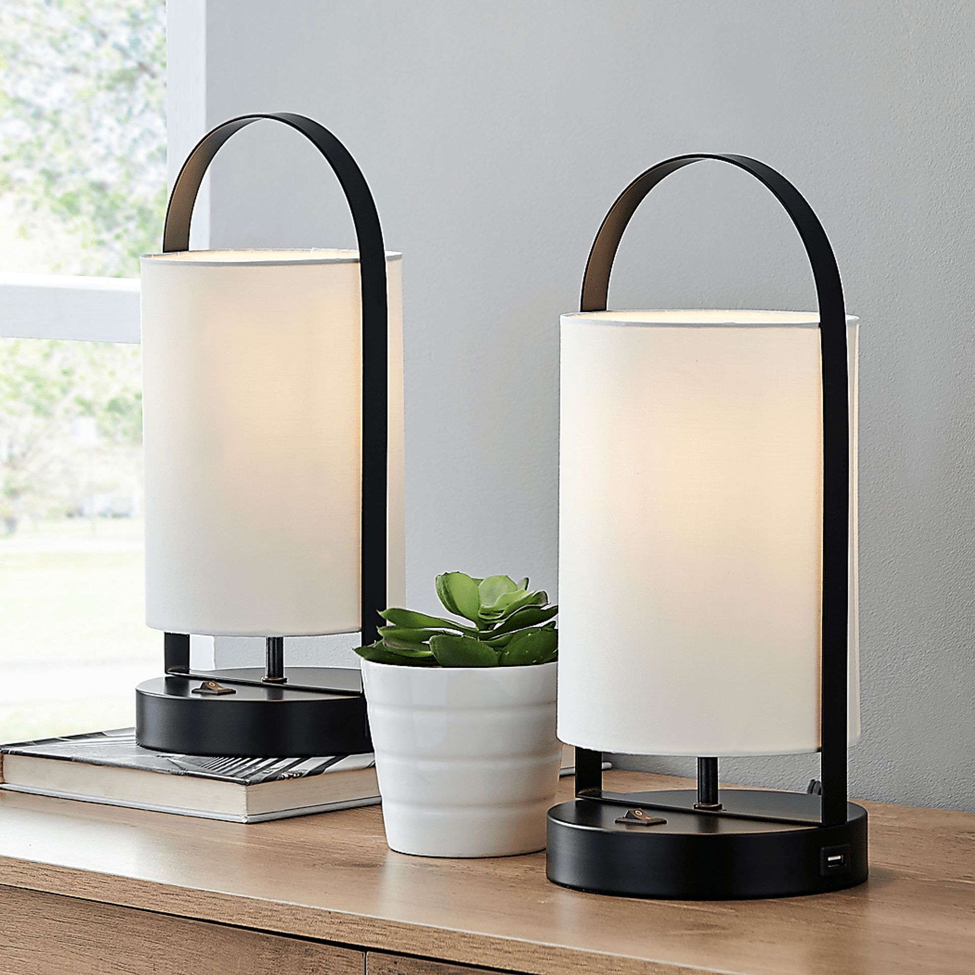 Urbana Isle Black Table Lamps, Set of 2 - Image 2