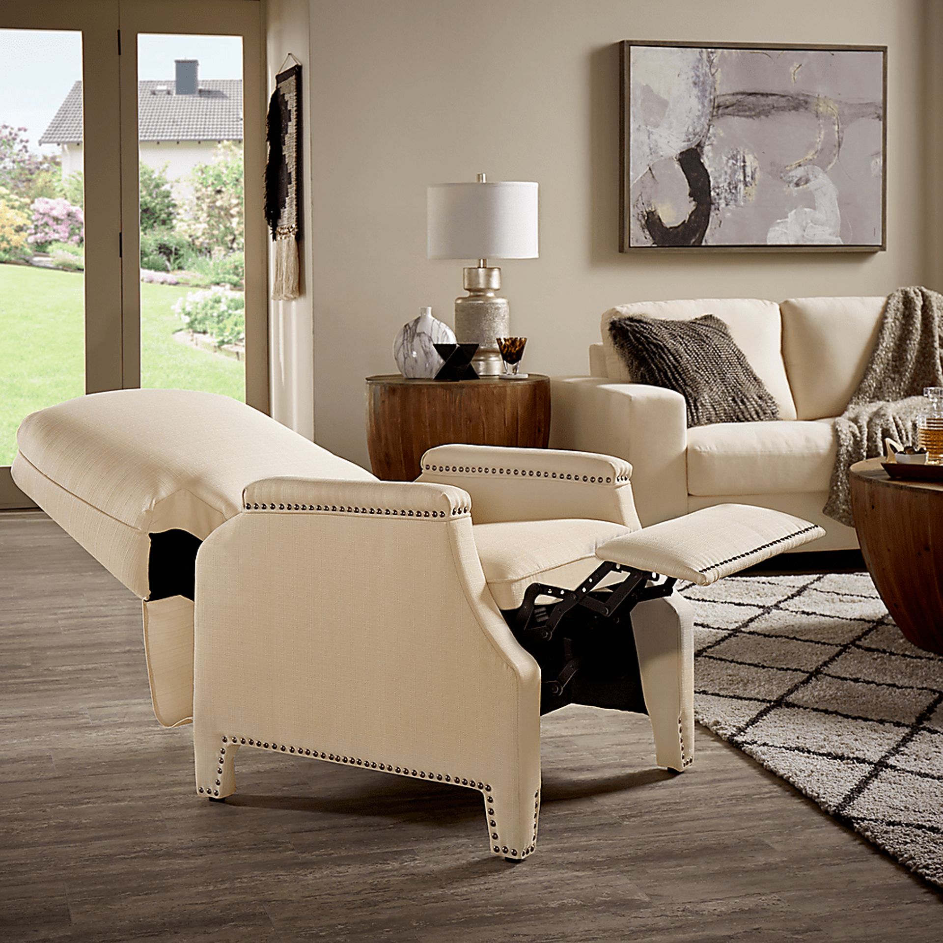 Utila Beige Pushback Recliner - Image 11