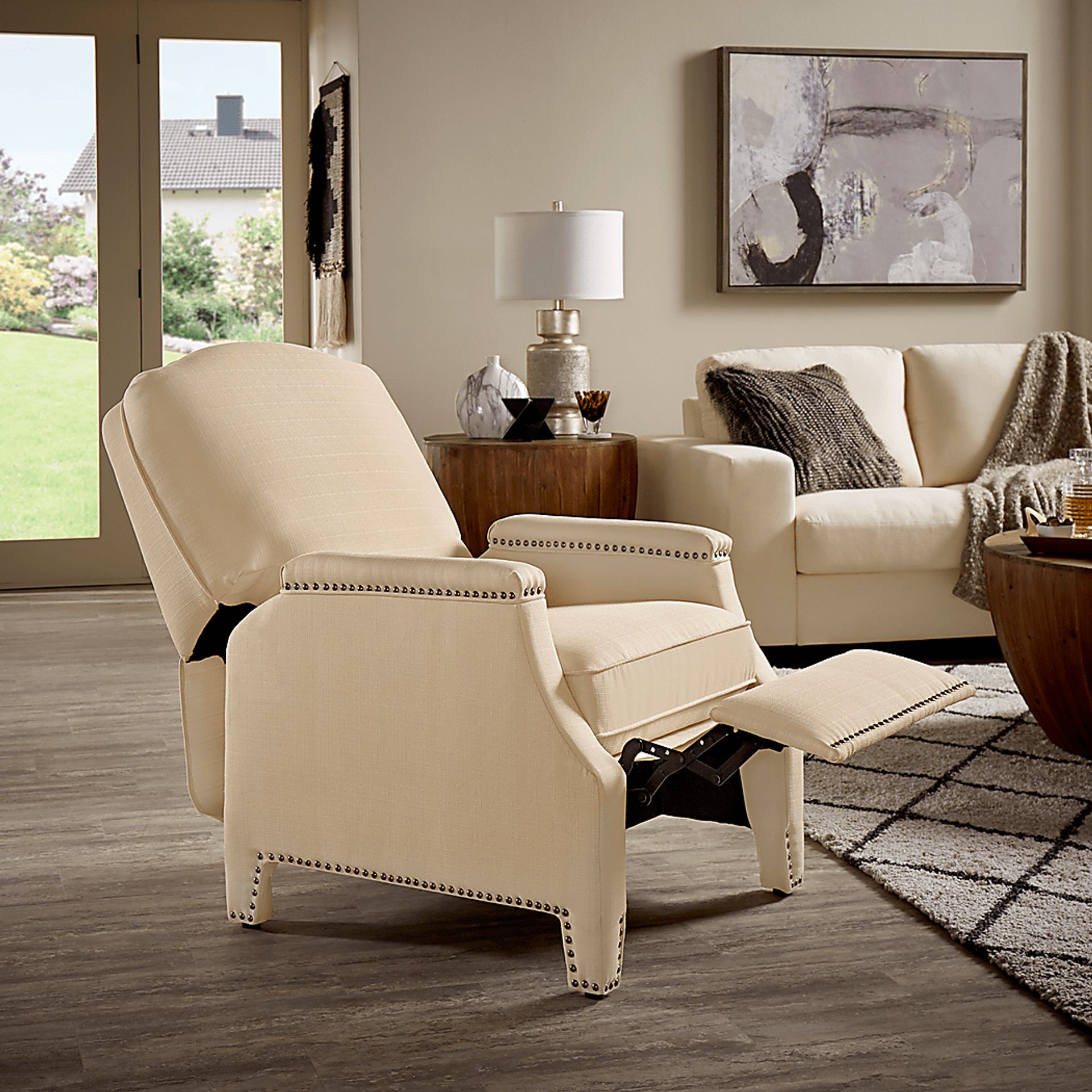 Utila Beige Pushback Recliner - Image 9