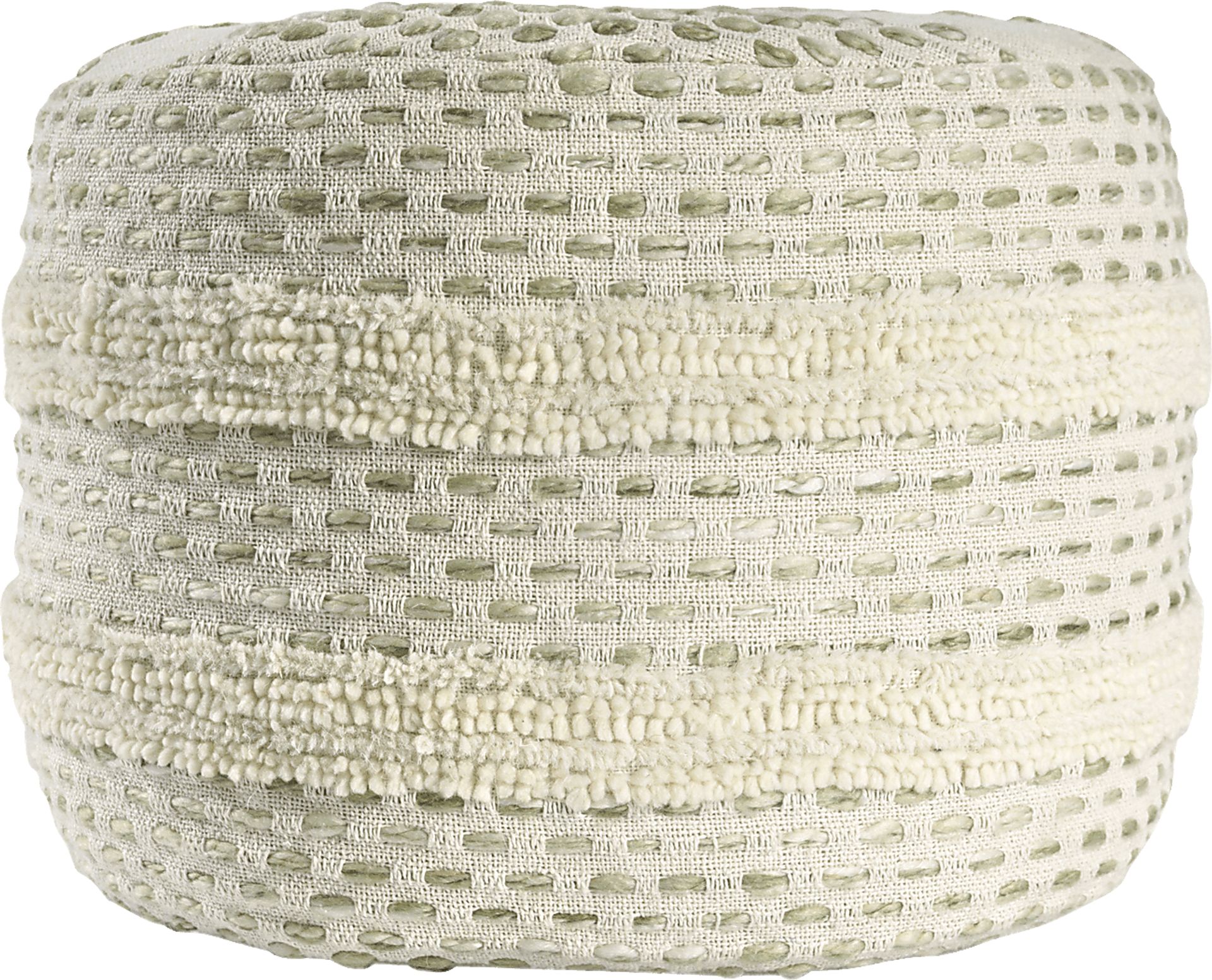 Vaddo Sage/Ivory Pouf - Image 1