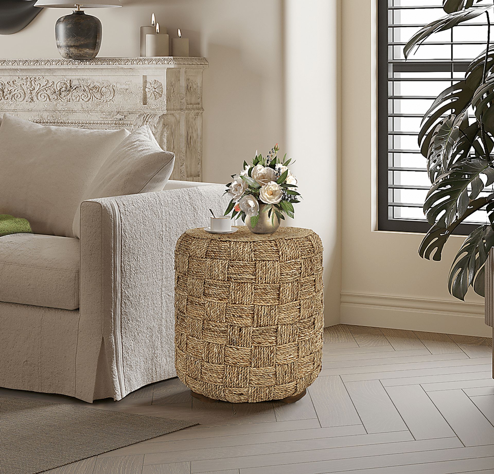 Vaessa Brown Round Accent Table - Image 2