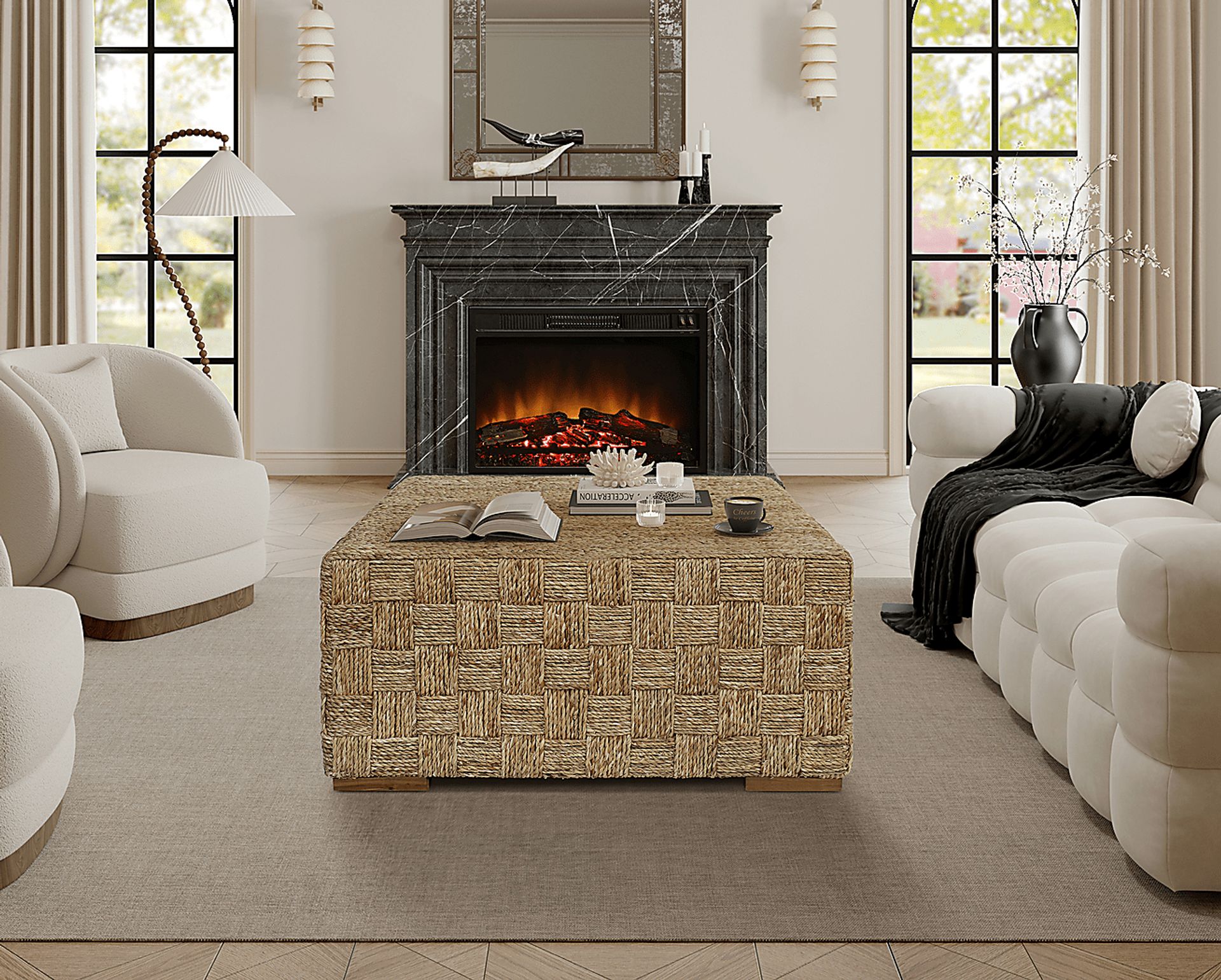 Vaessa Brown Square Coffee Table - Image 2
