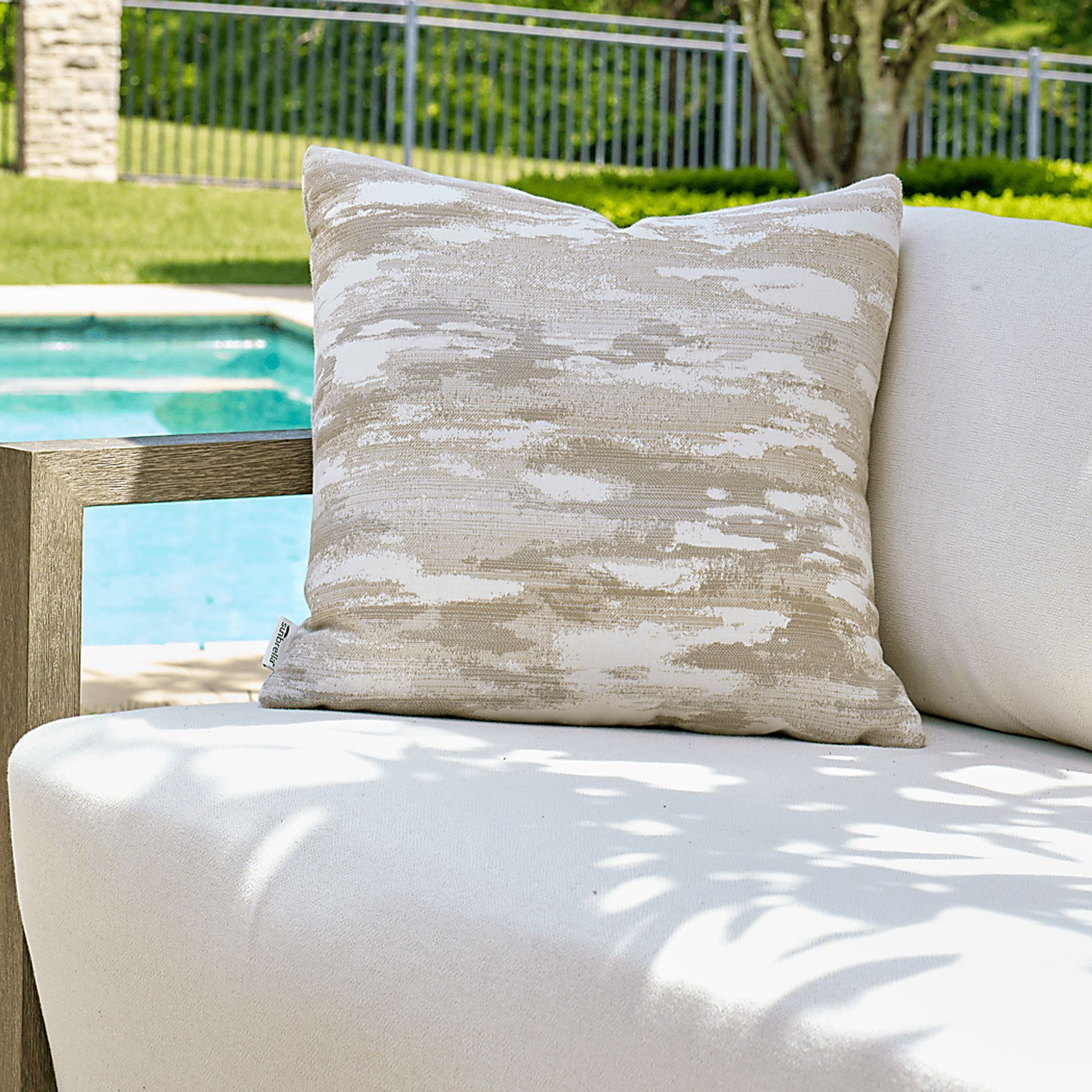 Vaetu Taupe Indoor/Outdoor Accent Pillow - Image 2