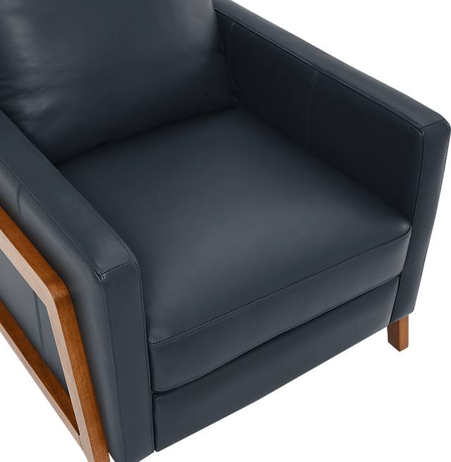 Vaiaho Dark Blue Push Back Recliner - Thumbnail - Image 11