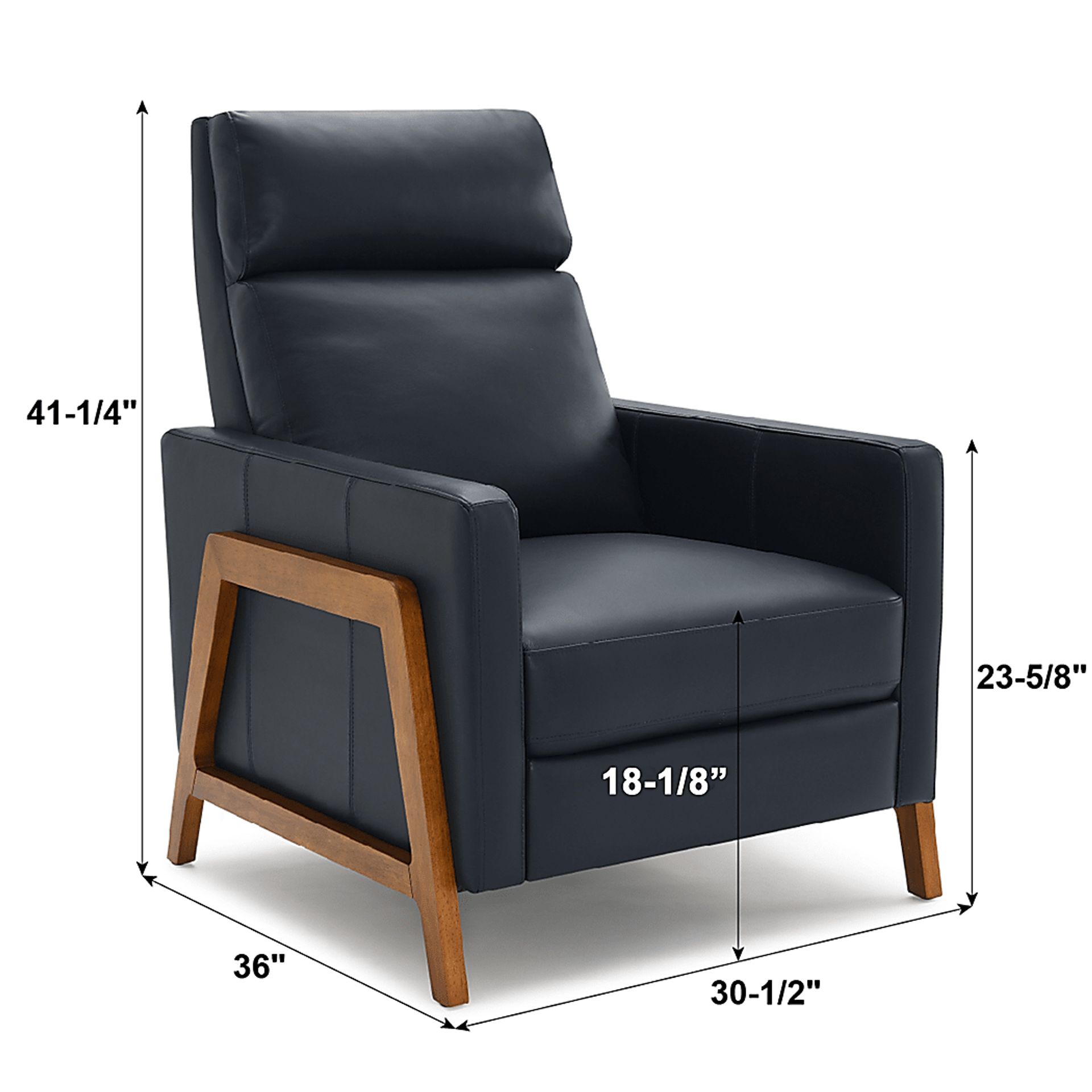 Vaiaho Dark Blue Push Back Recliner - Image 4