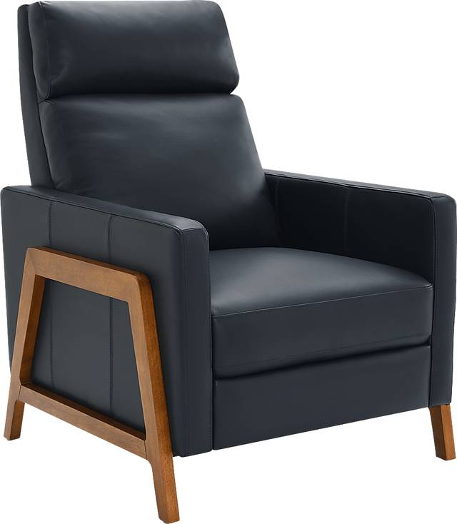 Vaiaho Dark Blue Push Back Recliner - Thumbnail - Image 1