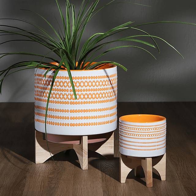 Valbark Yellow Planter, Set of 2 - Thumbnail - Image 2