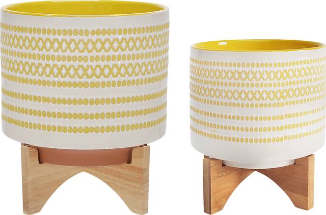 Valbark Yellow Planter, Set of 2 - Thumbnail - Image 1