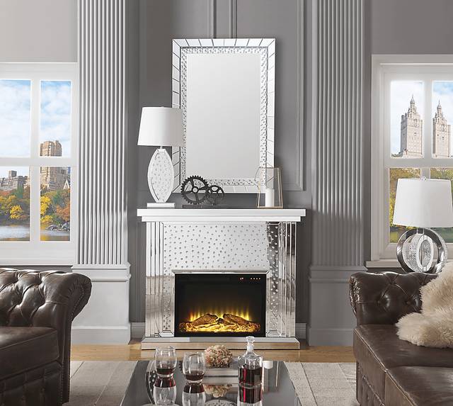 Valdars Silver 47 in. Console, With Electric Fireplace - Thumbnail - Image 2