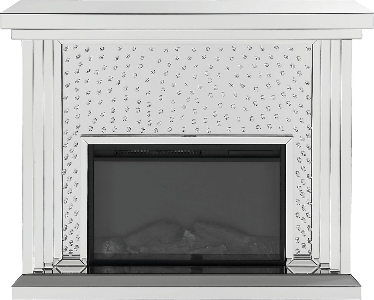 Valdars Silver 47 in. Console, With Electric Fireplace