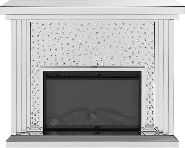 Valdars Silver 47 in. Console, With Electric Fireplace - Thumbnail - Image 1
