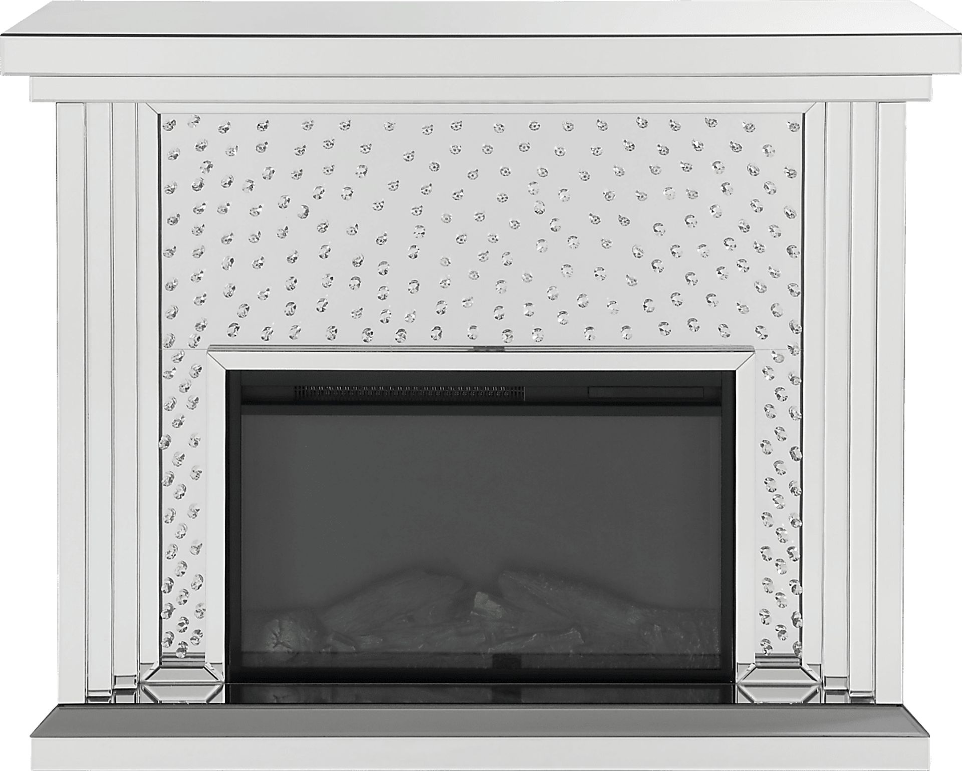 Valdars Silver 47 in. Console, With Electric Fireplace - Image 1