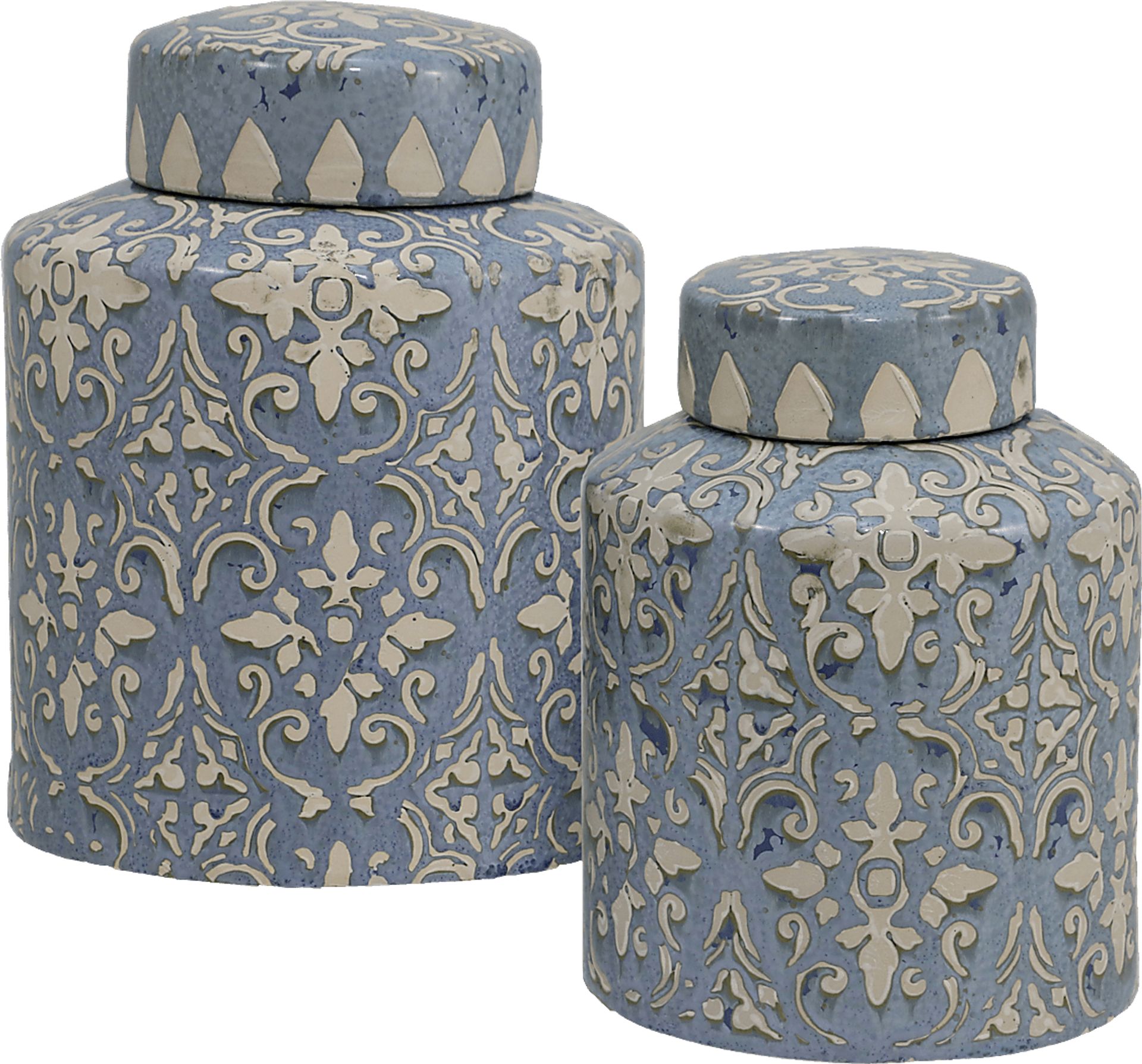 Valdis Blue Urn, Set of 2 - Image 1