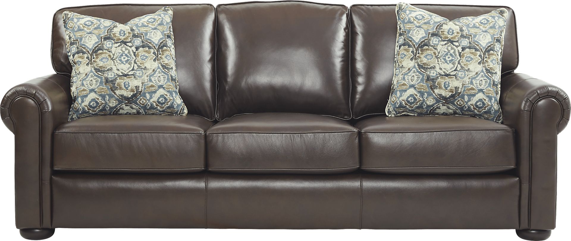 Valdosta Walnut Leather Sleeper - Image 1