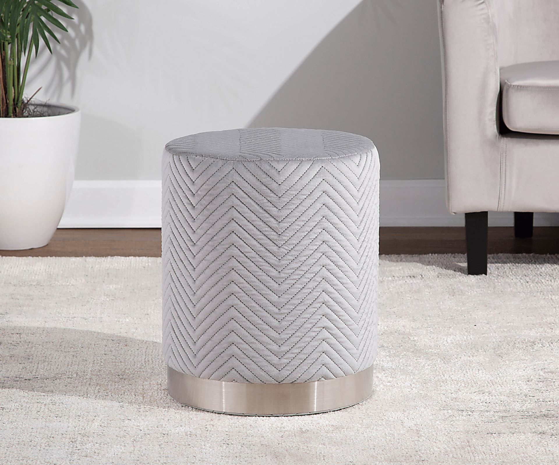 Valegreen Silver Ottoman - Image 4