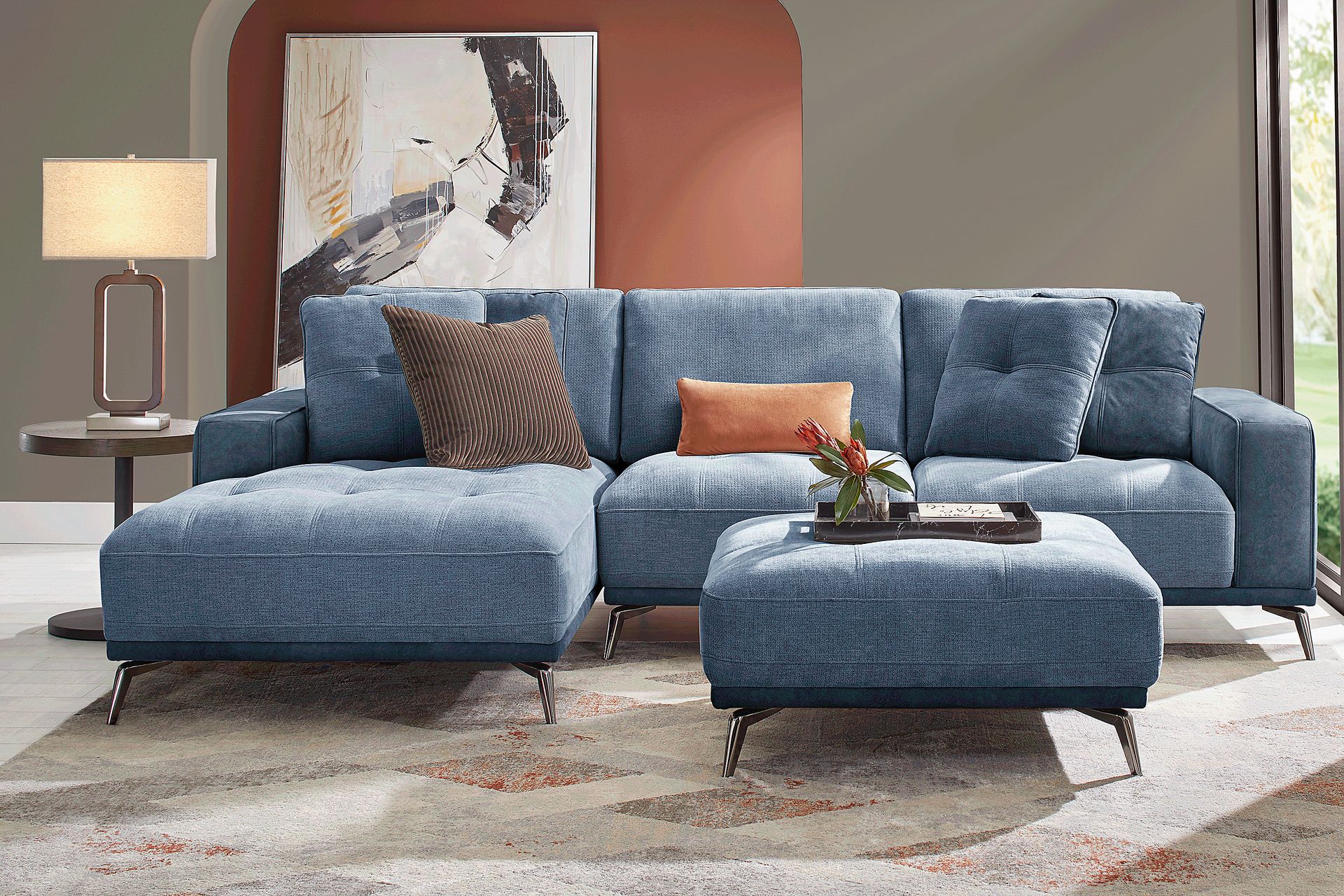 Valencia Blue 2 Pc Sectional - Image 2