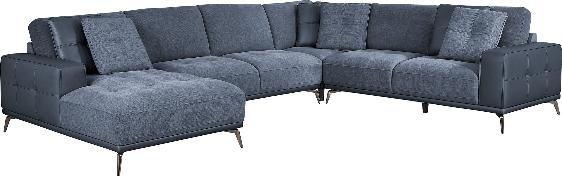 Valencia Blue 5 Pc Sectional Living Room - Image 2